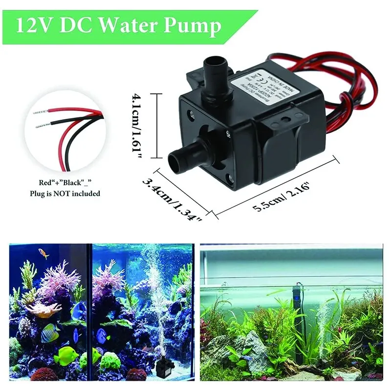 240L/H Water Pump DC 12V Brushless Motor Circulation Submersible Pump Water Suitable For Aquariums Fish Tanks Ponds Fountains