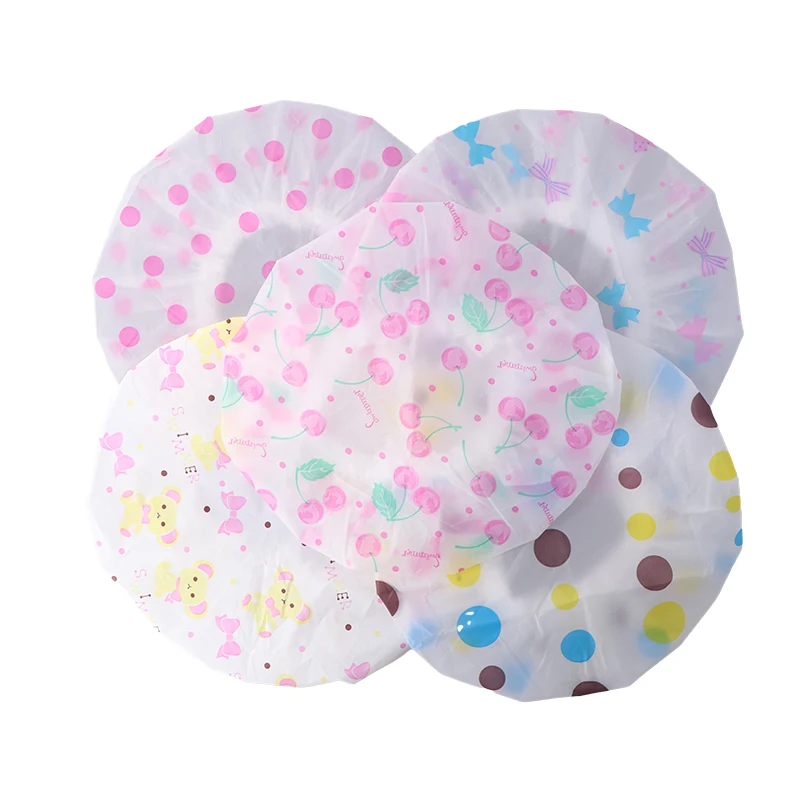 27.5cm Waterproof Shower Cap Thicken Lovely Women Bath Hat Color Elastic Bathing Cap Shower Products Bathroom Accessories