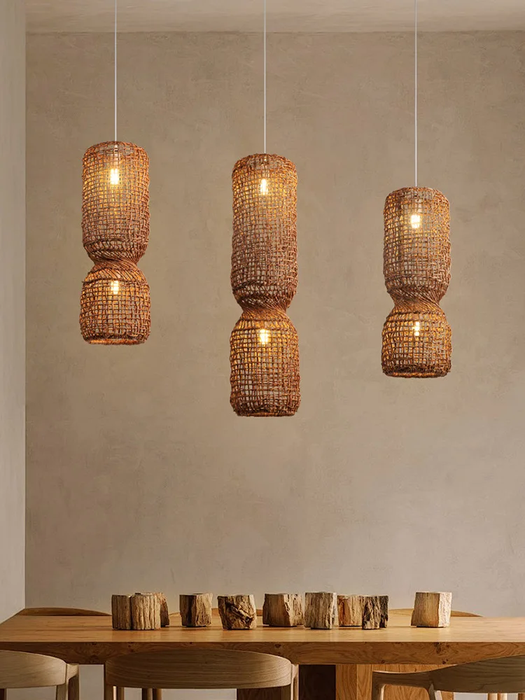 Japanse Wabi Sabi Retro Rotan Hanglamp Zen Tea Room Homestay Hotel Restaurant Bar Kroonluchter Home Decor Verlichting - afbeelding 2