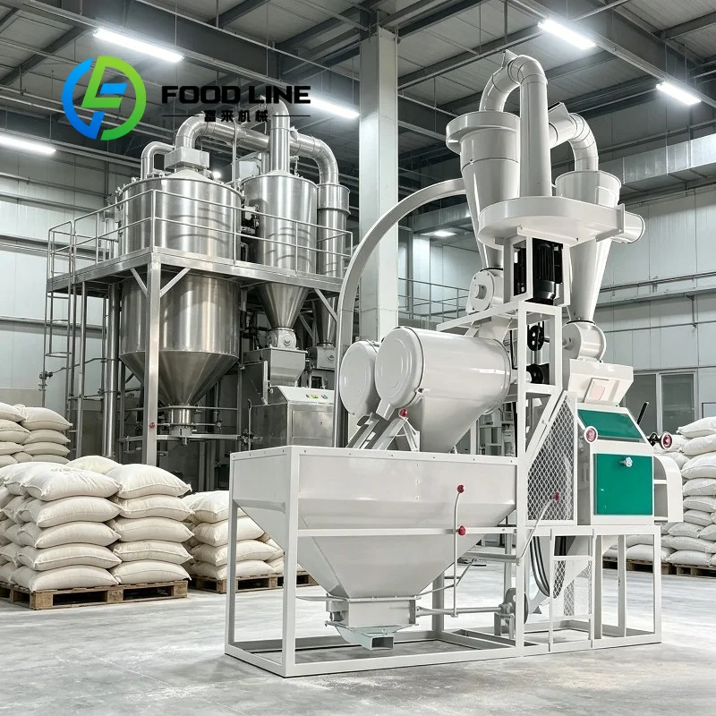 Fully Automatic Wheat Flour Milling Machine Sealed Dust Cover Minimizes Floating Powder To Keep Clean Grain Workshop Working