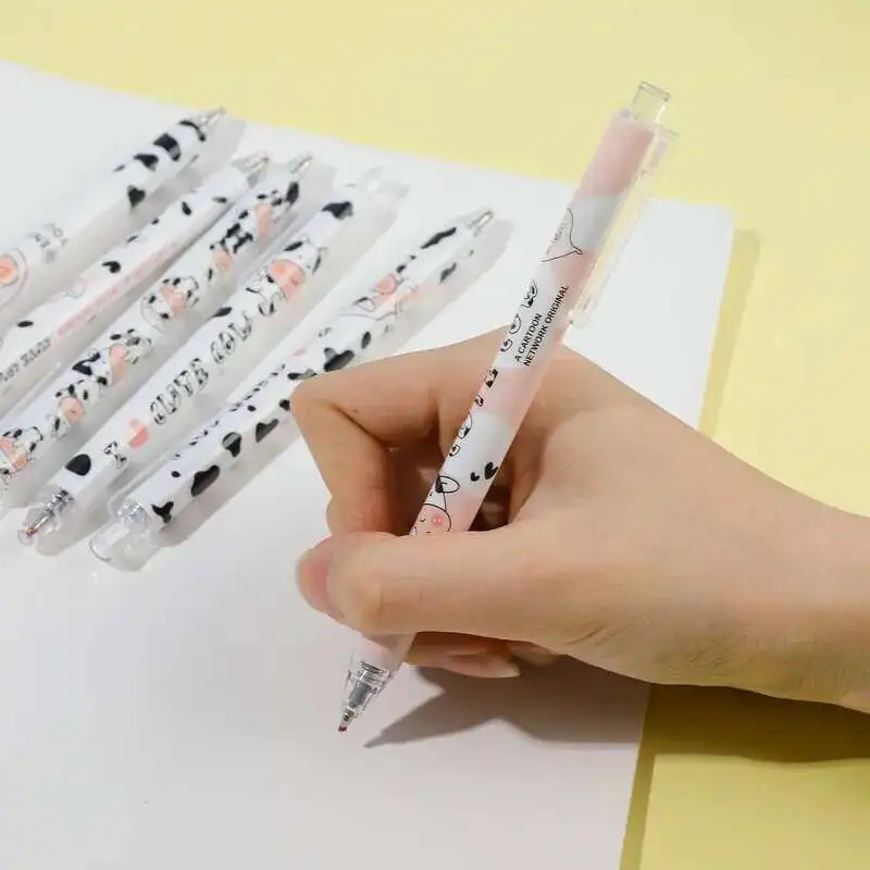 1 Piece Cute Gel Pen Cartoon Cow Gift Press Office Gift School Supplies Stationery Kawaii Funny Pens Cute Stationery
