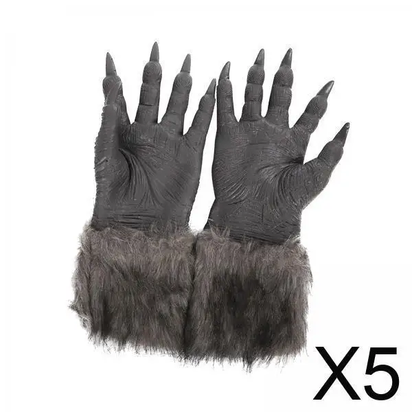 

Пушистые когти оборотня, реквизит, виниловые руки монстра, перчатки унисекс для взрослых, нарядные принадлежности для Хэллоуина
