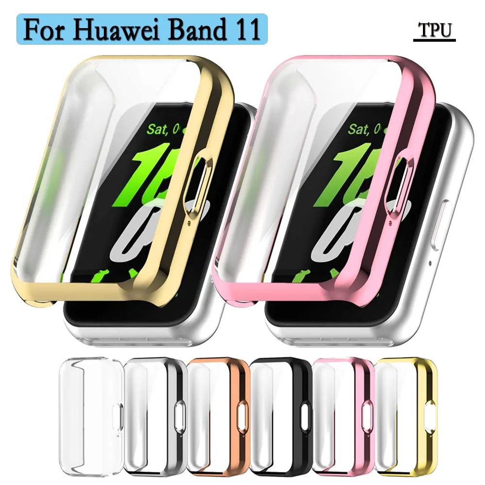 

Мягкий защитный чехол из ТПУ для Huawei Band 11 с защитной пленкой, защитный чехол с полным покрытием экрана для Huawei Band 11