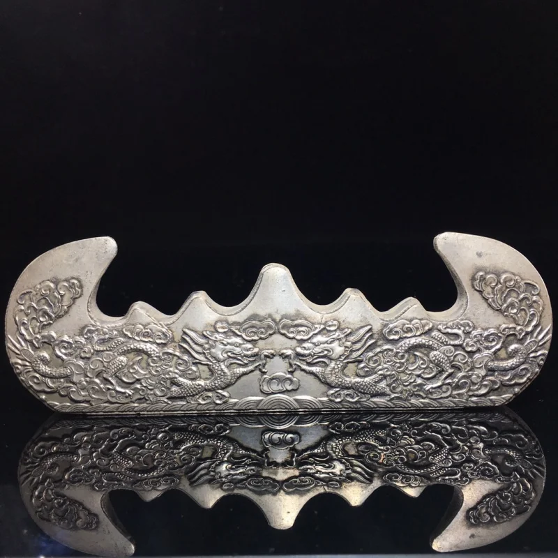 Suporte de caneta de cobre branco antigo para meninos e meninas, artesanato pendurado, pintura tradicional chinesa, suporte de caneta de estudo criativo, branco