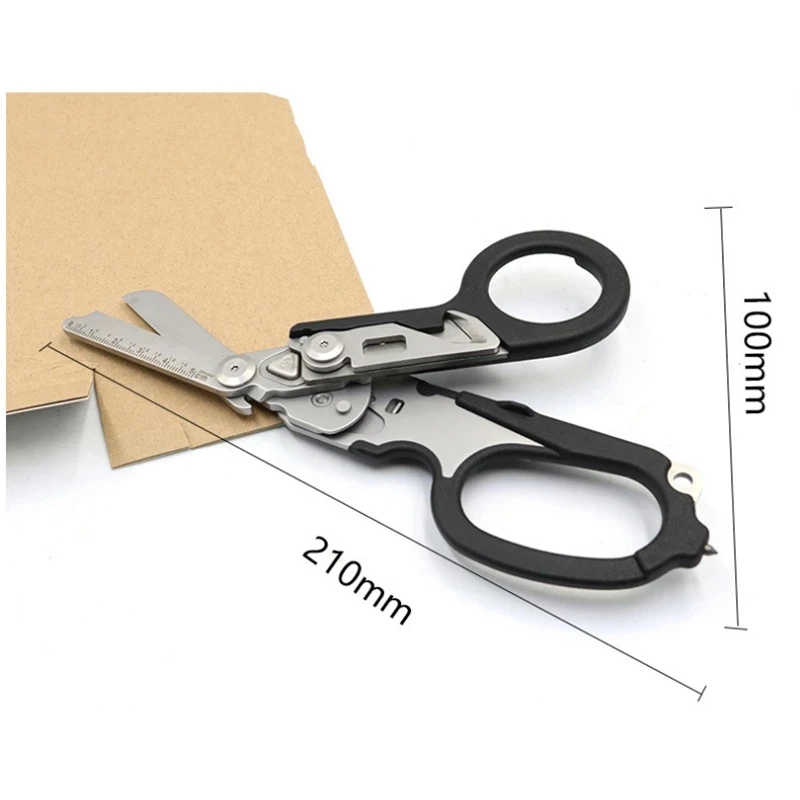 Multifunction Scissors XIAOTREE For Raptors First Aid Expert Tactical Folding Scissors Outdoor Survival Tool Combination Gadget