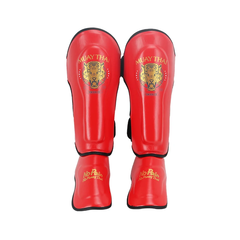 1 Paar Muay Thai Schienbeinschoner, verstellbare Fußrücken-Beinschützer für MMA, Kickboxen, Sparring, Training, Kampfsportausrüstung für Erwachsene und Jugendliche