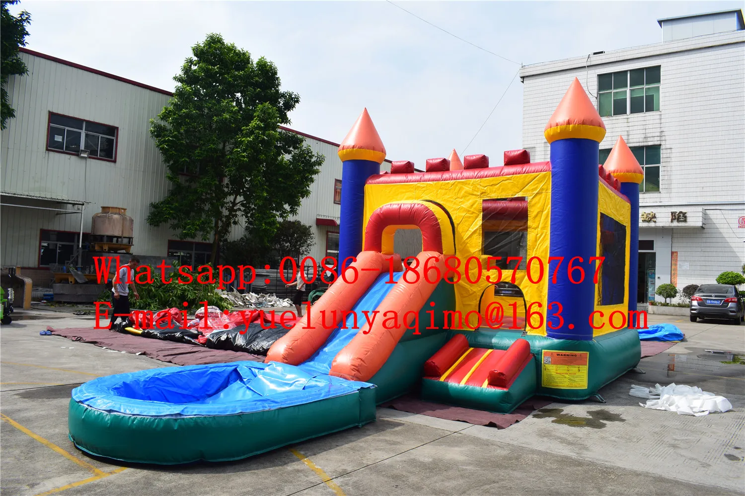 

Manufacturers selling inflatable pool slide castle trampoline combination YLY-036