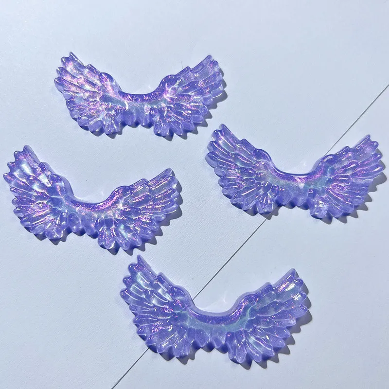 10Pcs Kawaii Cartoon Angel wings Resin DIY Shoes Hat Icebox Barrette Mobile Phone Case Scrapbook Cream Glue Flat Back Resin
