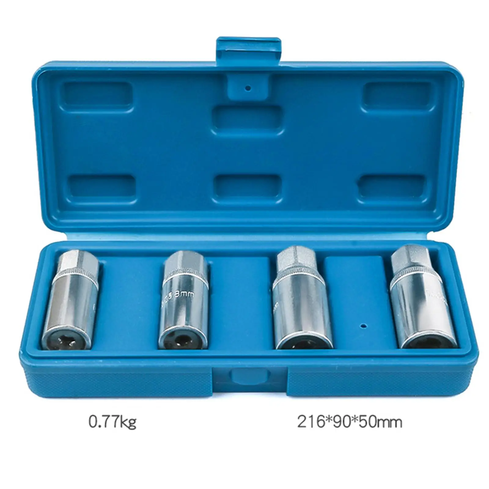 4 Stuks Beschadigde Bouten Extractor Set Opbergkast 8.5X3.5X2Inch Stevige Professionele Draagbare 6Mm 8Mm 10Mm 12Mm 1/2Inch Vierkante Aandrijving