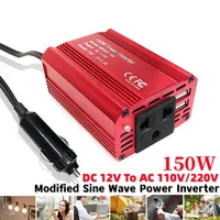 150W Modified Sine Wave Power Inverter Voltage Transformer Intelligent Digital for Car DC12V to AC 220V/110V Converter US EU