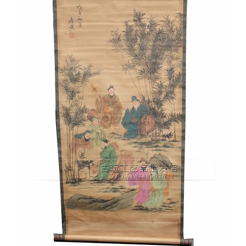 Factory in Stock Retro Calligraphy and Painting Middle Hall Calligraphy and Painting Traditional Chinese Painting Office Hanging