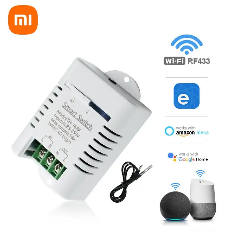 Smart TH16 Switch 16A Temperature And Humidity Monitoring WiFi Switch Wireless Control Compatible With Alexa Home