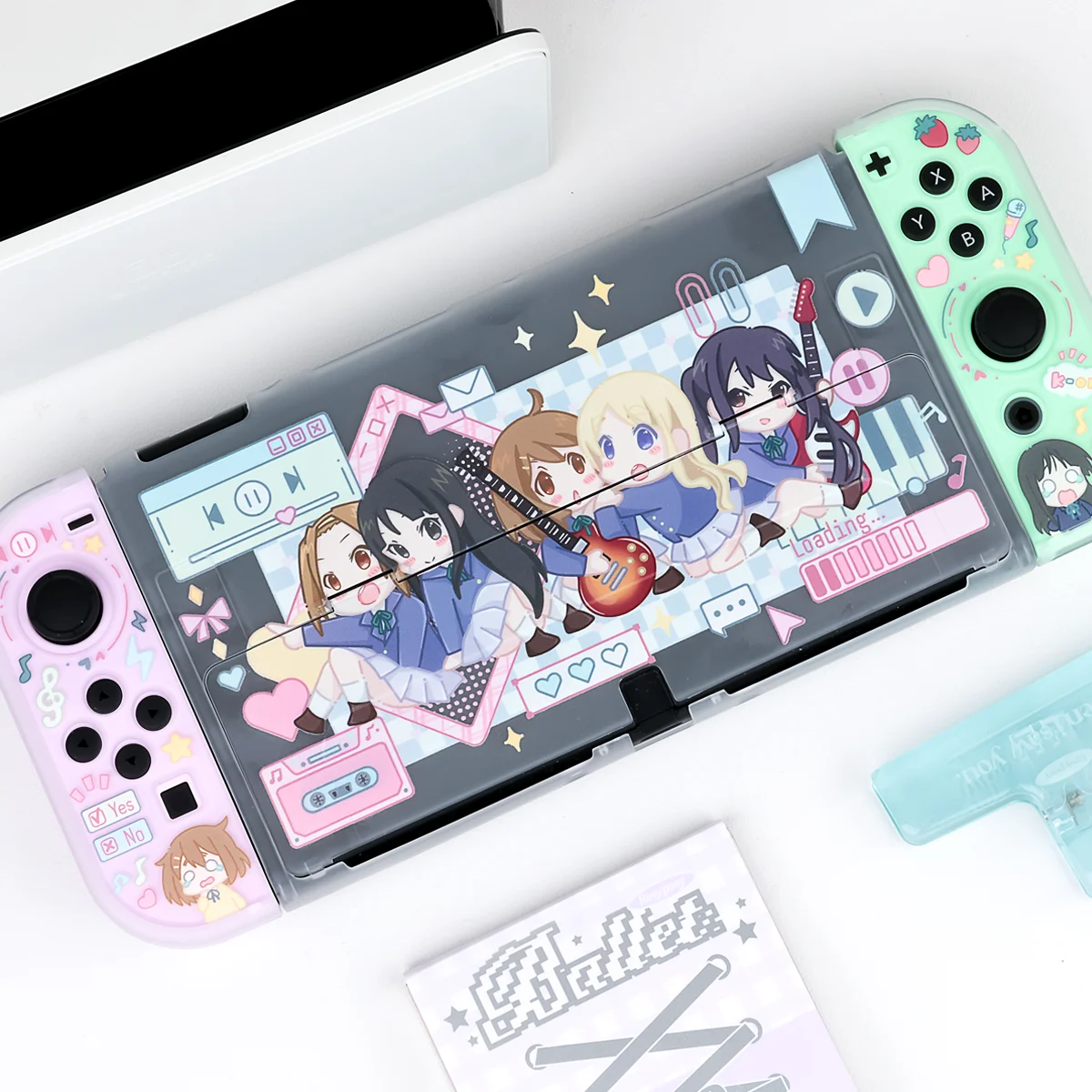 New Cartoon K-On! Switch Protective Case Frosted Transparent Console Cover for Nintendo Switch 2/OLED Controllers Joy-Con Cover view 4