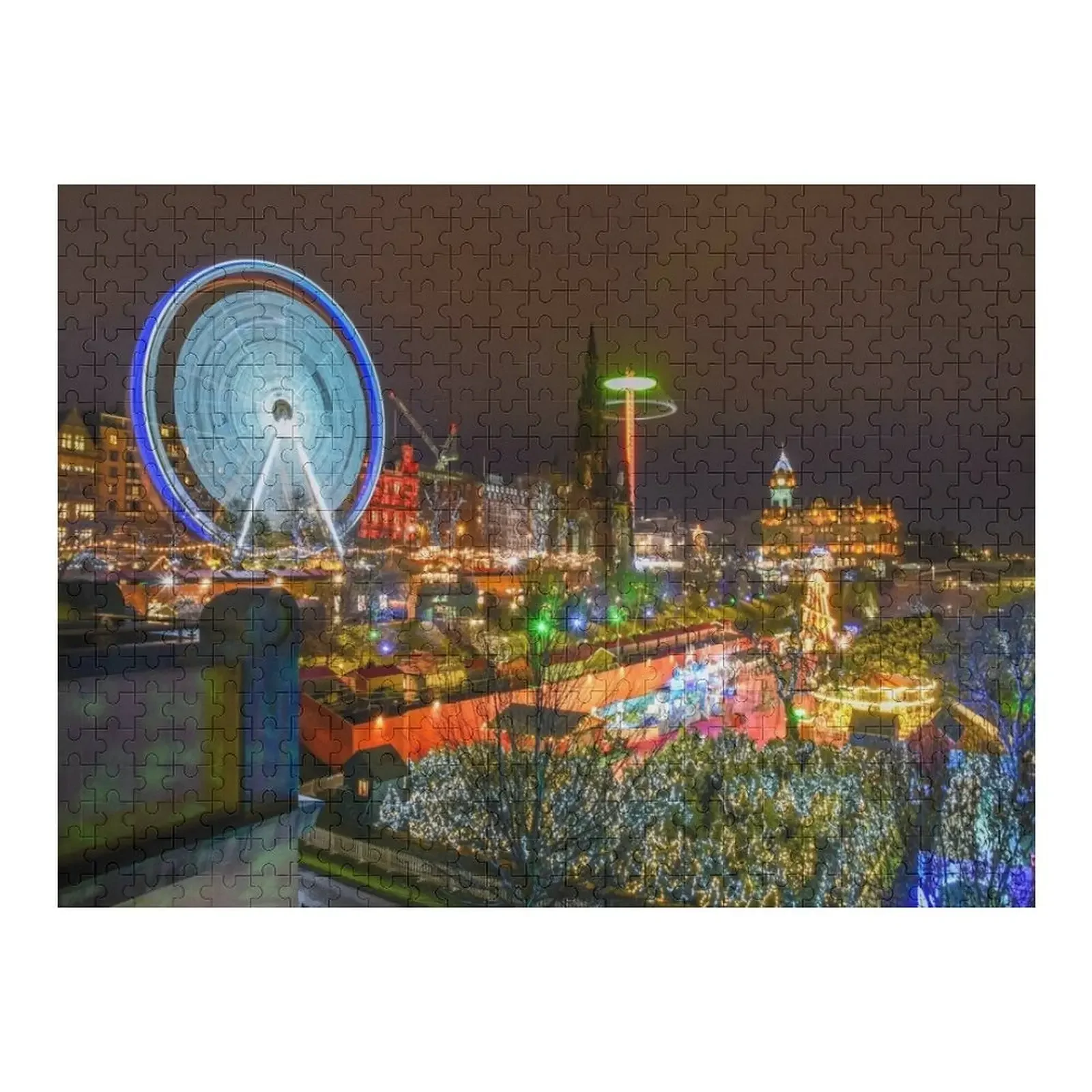 

Princes Street, Edinburgh at night Jigsaw Puzzle Personalised Name Customs With Photo Custom Child Puzzle