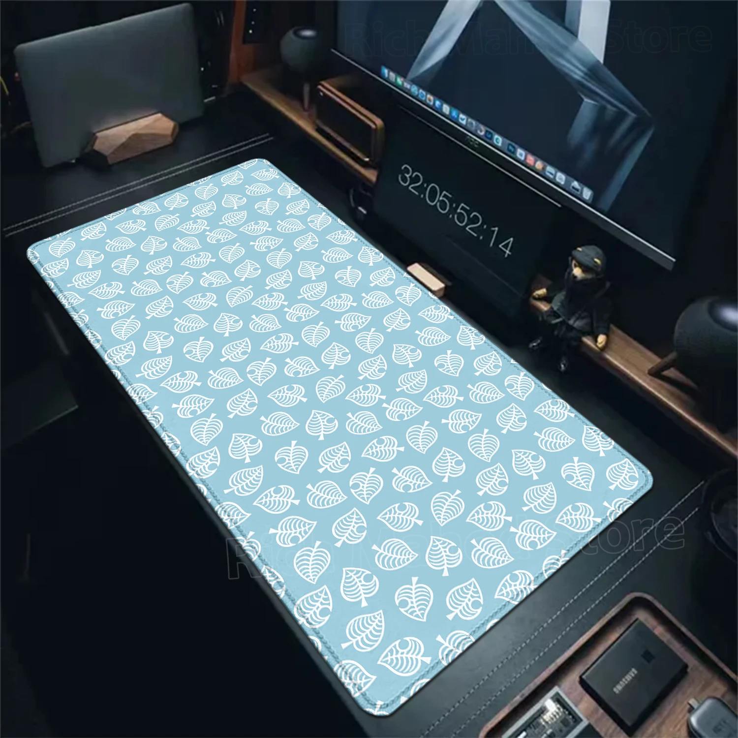 Vintage bloemen groene bladeren muismat esthetische grote gaming muismat gamer toetsenbord Xxl bureaumat natuur bureaumat pc-accessoires