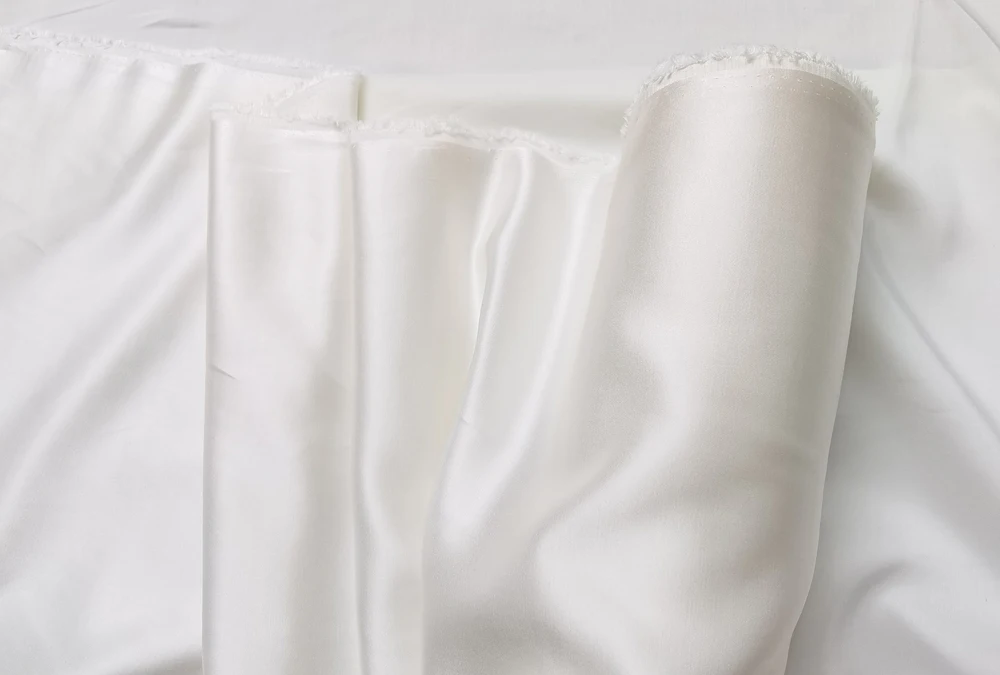 Quality 19 momme 45\'\' Wide By Meters Natural White Silk Satin Material Silk Cotton Charmeuse Fabric Wedding