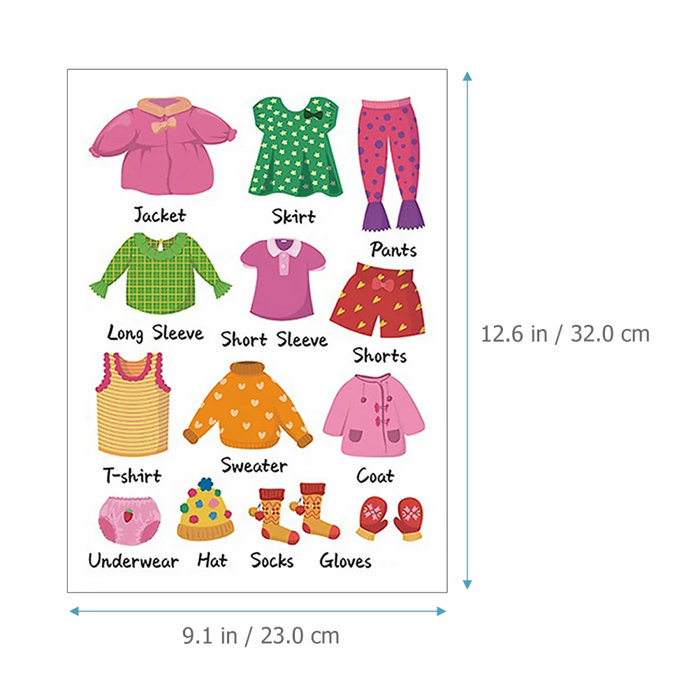 Wardrobe Stickers Clothing Labels Clothes Classification Colorful Sort Decals Pvc for Kids