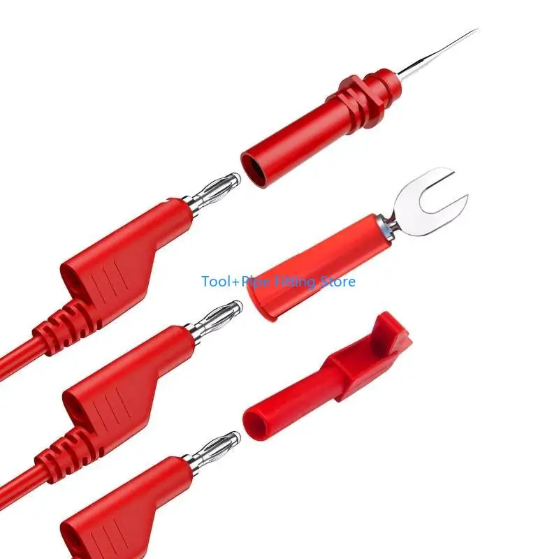 F92B Upgraded 4mm Banana to Banana Plug Test for Multimeter Match Alligat-or Clip U-typ & Puncture Test Probe