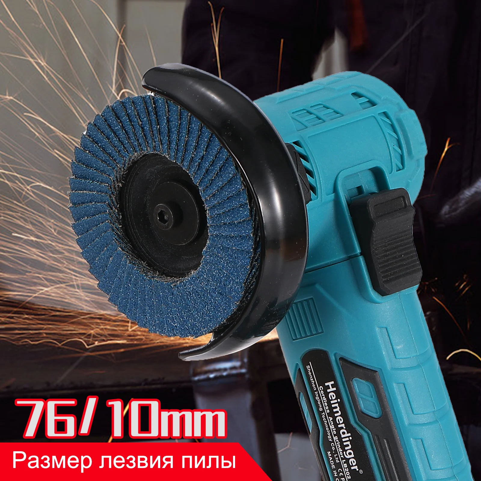 Imagem -03 - Heimerdinger Brushless Mini Angle Grinder Kit Ferramenta de Moagem sem Fio Compact Power Cortador Portátil sem Bateria 18v 19000rpm