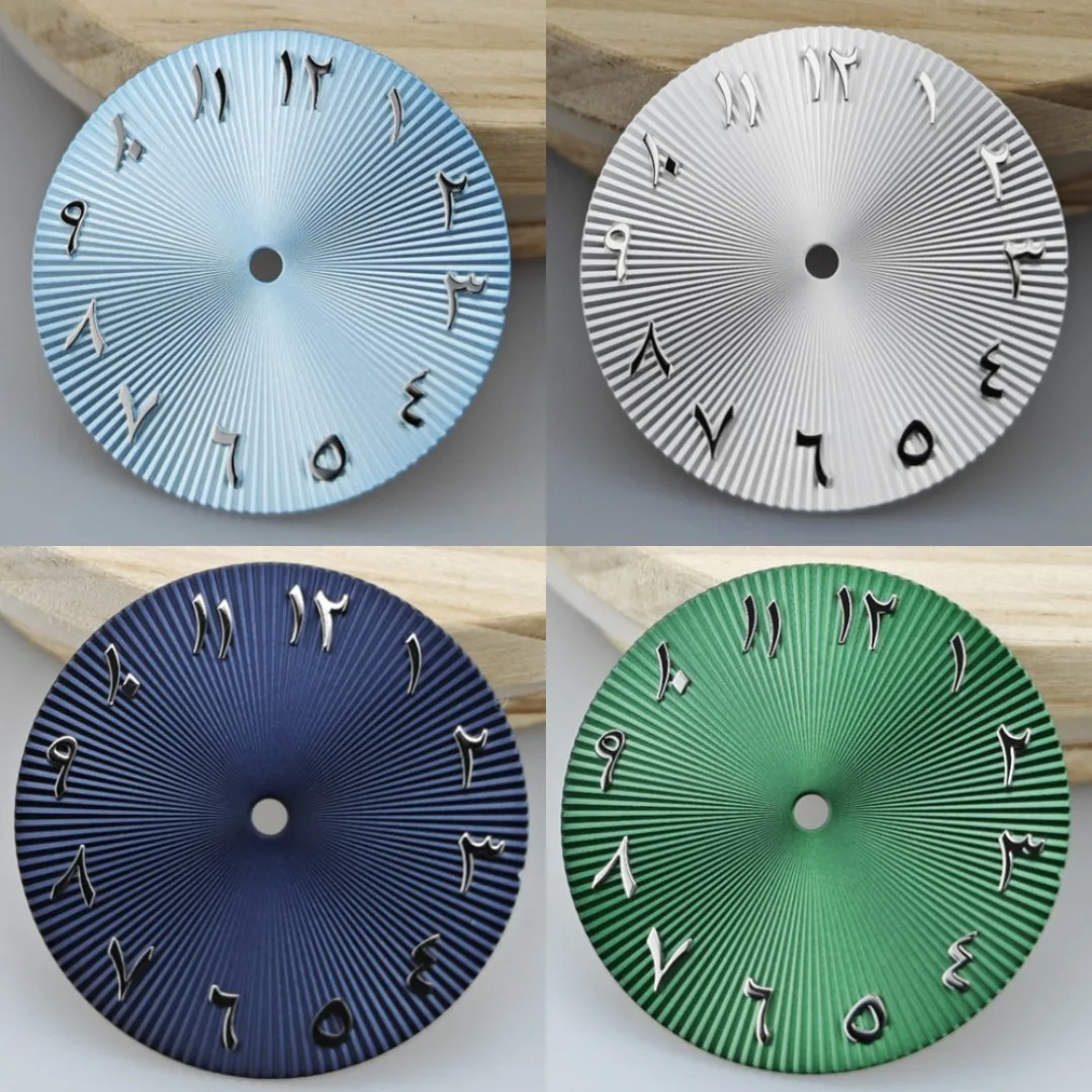 

Циферблат для часов 28,5 мм с арабской алфавитной нотацией, без даты, для механических часов, сменные аксессуары для механизмов NH35 / NH36