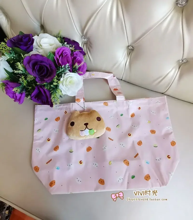 Torebki kapibara Kapibarasan z breloczkiem zestaw torebek dla kobiet Cute Kawaii Toto Lunch Bag Top damski rama do torebki