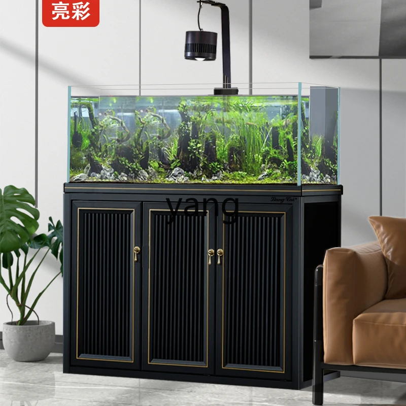 L'm'm Living Room Floor Super White Glass Family Lanshou Ecological Landscape Small Fish Tank