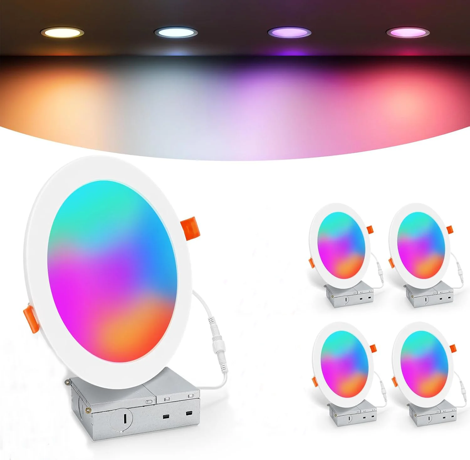 Dimmable LED Downlight 1-10PCS Tuya Smart RGB CW Full Color Recessed Ceiling Spotlight APP Voice Control for Kitchen