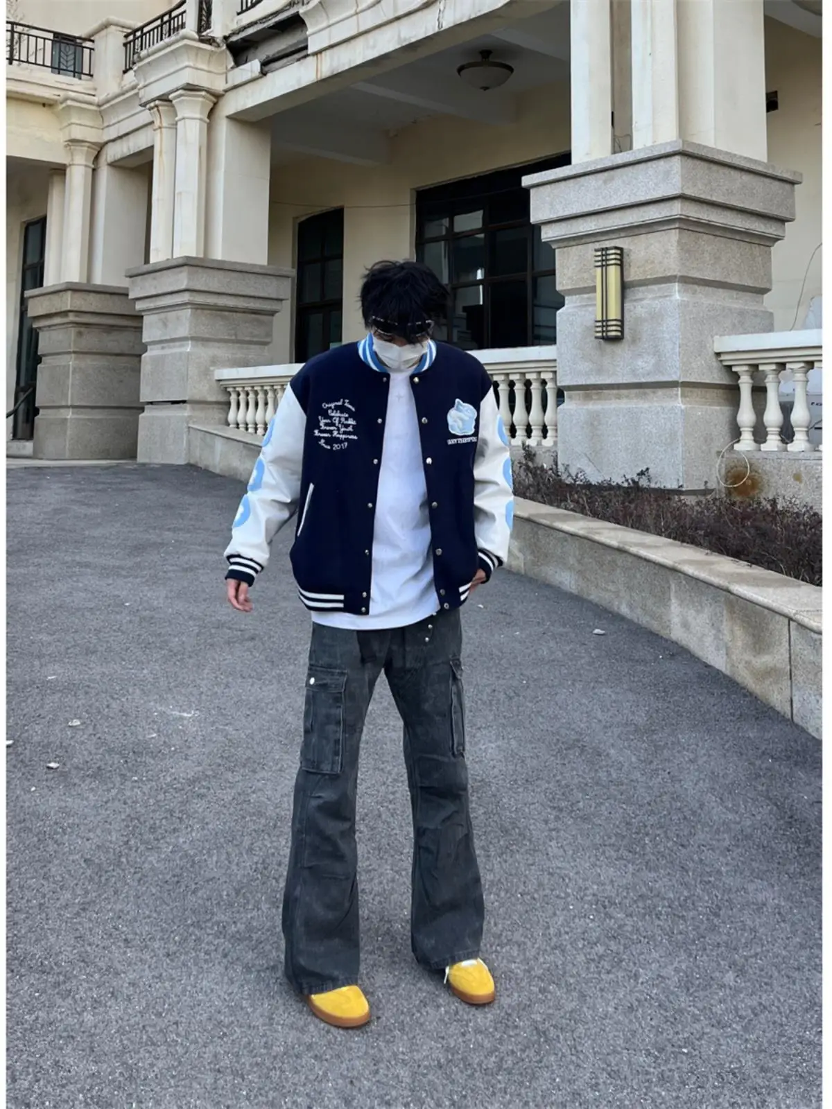 

American Retro Deconstructed Hammer ket Workwear Casual Pants Men CleanFit Wrinkle Loose Wide Leg Micro Flared Trousers