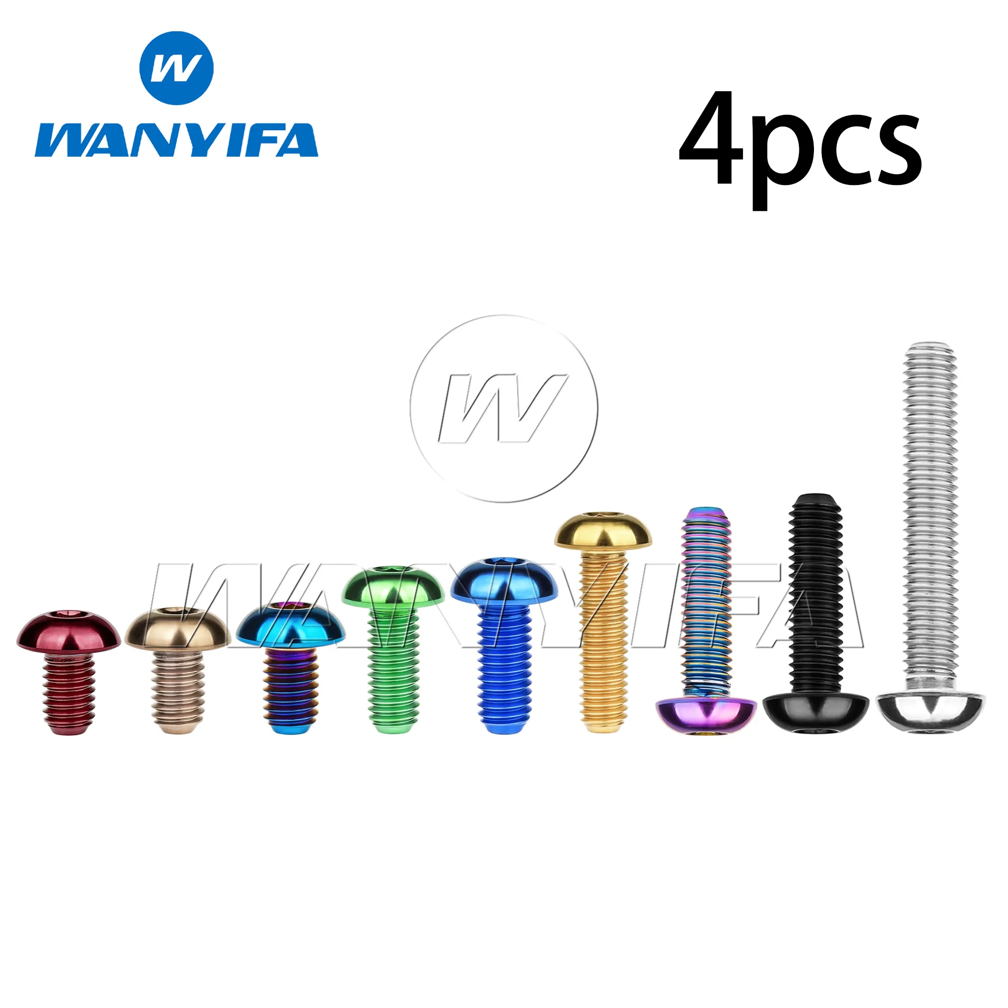 Wanyifa Titanium Bolts M5x8/10/12/15/18/20/25/30mm Water Bottle Cage Bottle Holder Bolt Screw 4pcs