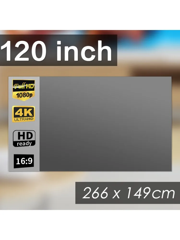 Tragbare Projektorleinwand 16:9 faltbare Projektionsleinwand Heimkino Haus Indoor Outdoor Theater 4K HD 1080P Anti-Licht flach