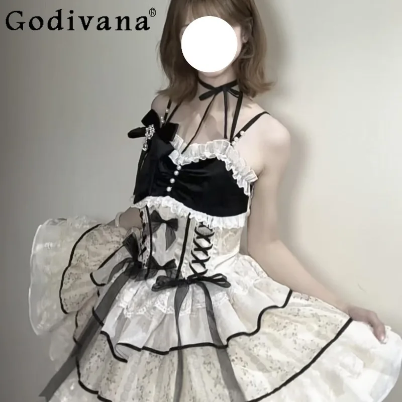 Original Holiday Ball Gown Dress for Women Ballet Style Pure Desire Dress Female Summer Date Birthday Party Short Dress