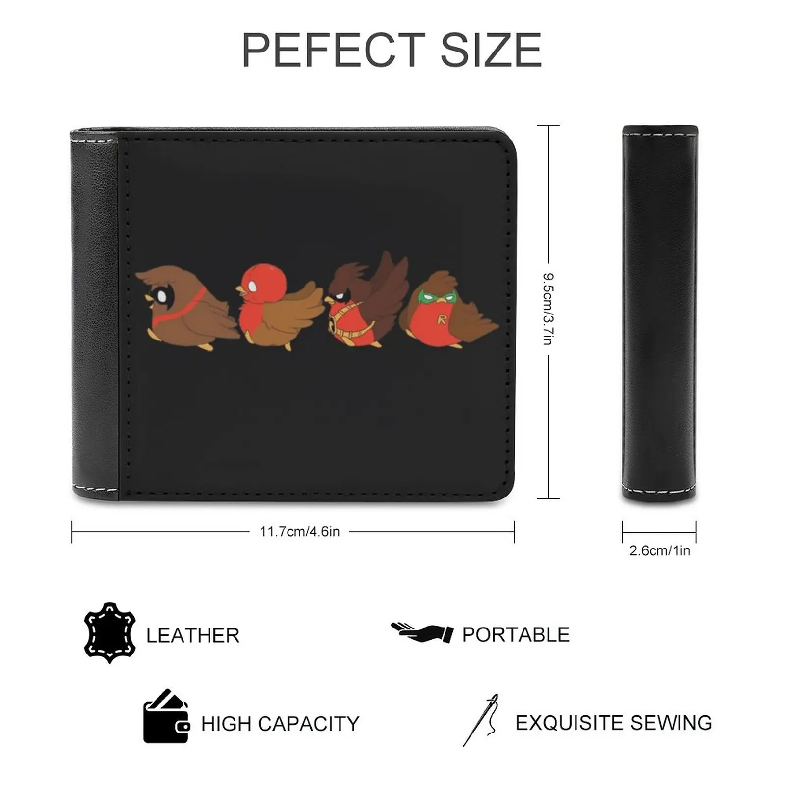 Go Robins-Robins On The Go New Men Wallets Pu Leather Men Purse High Quality Male Wallet Animals Birds Robin Red Hood Nightwing