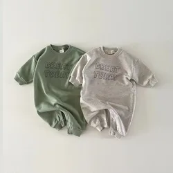 Pelele de manga larga para bebé, a la moda mono con estampado de letras, ropa informal de algodón de 0 a 24 meses, novedad de otoño, 2024