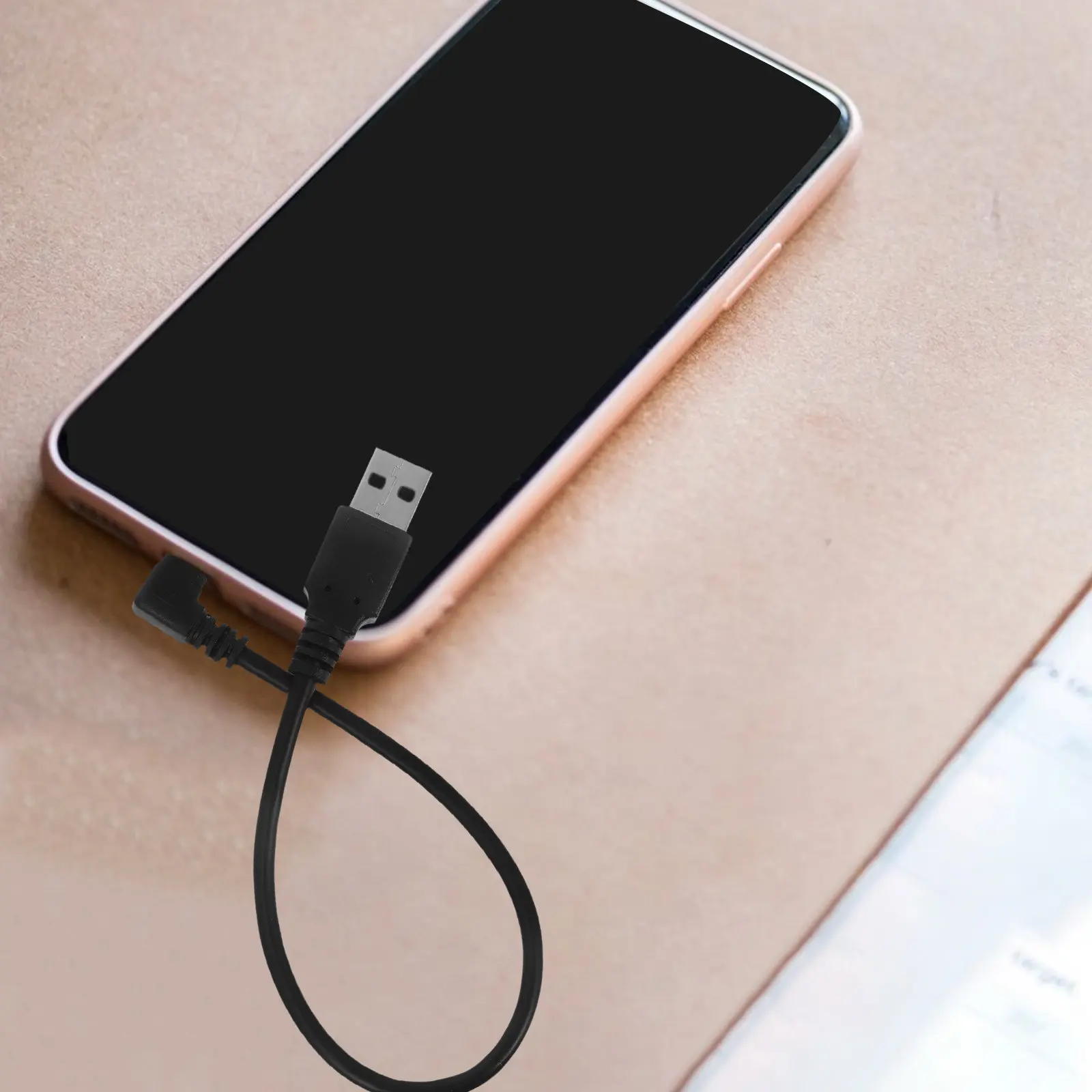 

Dual Right Angle Micro USB Cable 90 Degree Bend Fast Charge Data Heavy Duty Braided Cord Compatible with Samsung