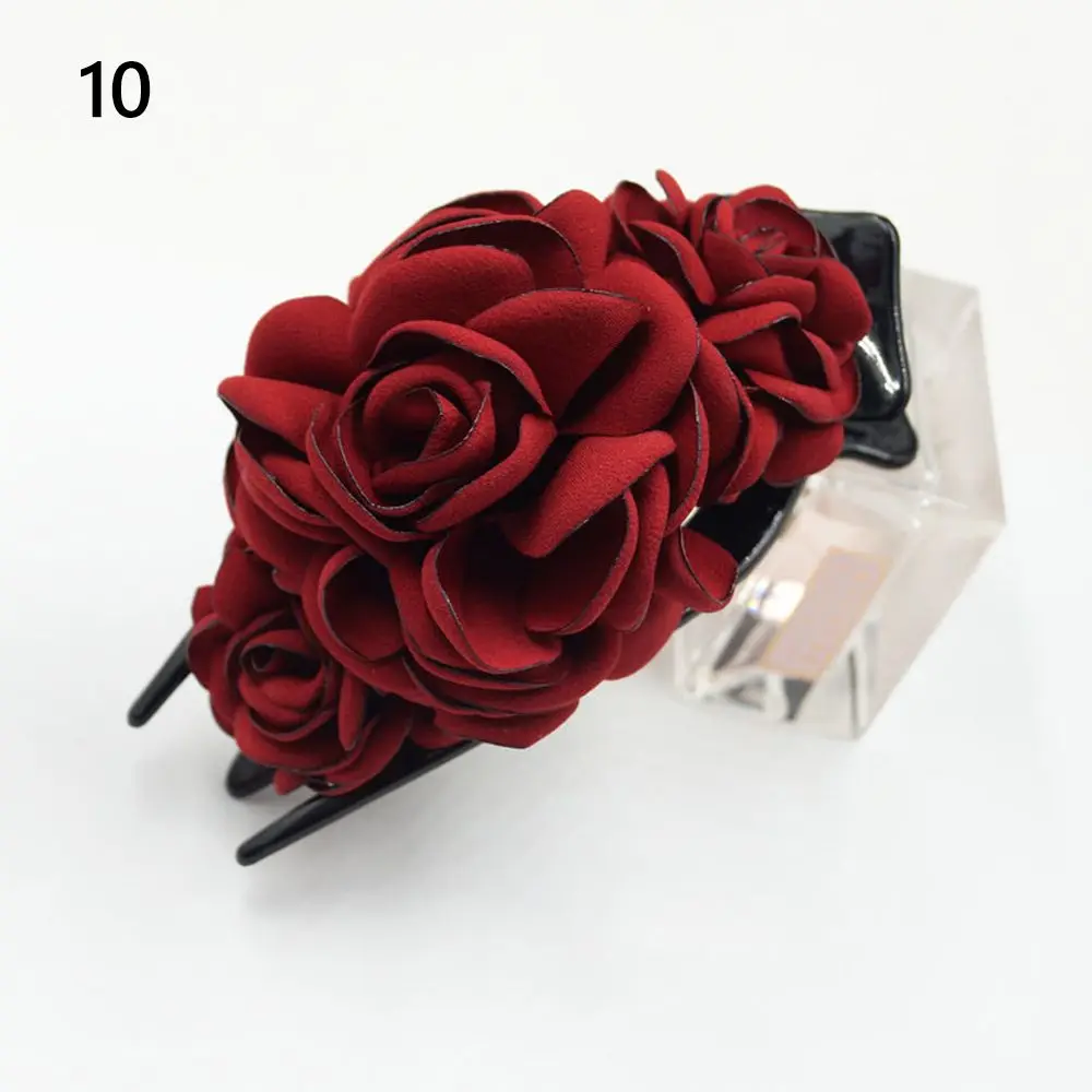 Fancy Fabric Flowers Hair Accessories Ladies Barrettes Women Hair Claw Clips Duckbill Hairclip Headwear
