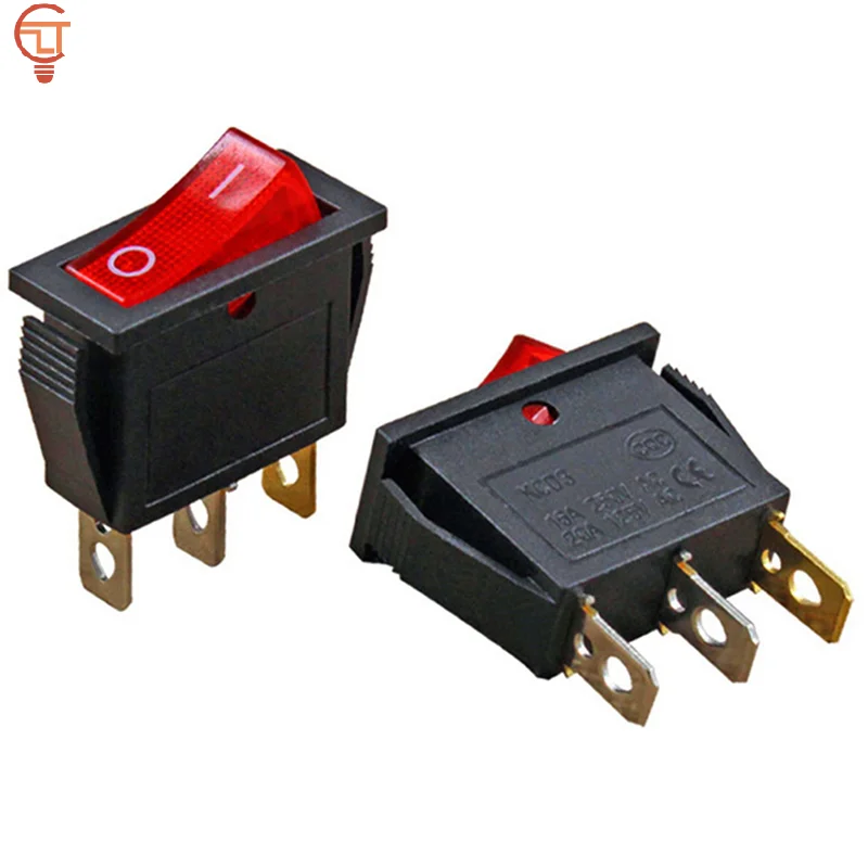 

5 шт., многофункциональный переключатель для рисоварки, кулисный переключатель мощности лодки с лампой с подсветкой, 2-позиционный 3-контактный кулисный переключатель для лодки