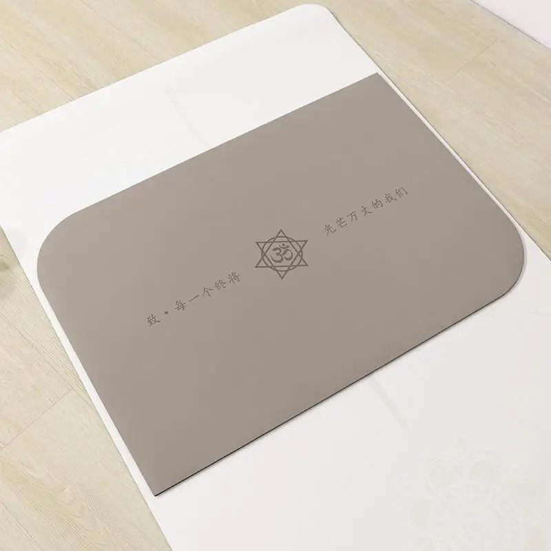 Light Taupe Non-slip Meditation Mat for Adults, Portable Yoga Floor with Om Symbol, Soft Exercise Home Gym, Outdoor Practice,