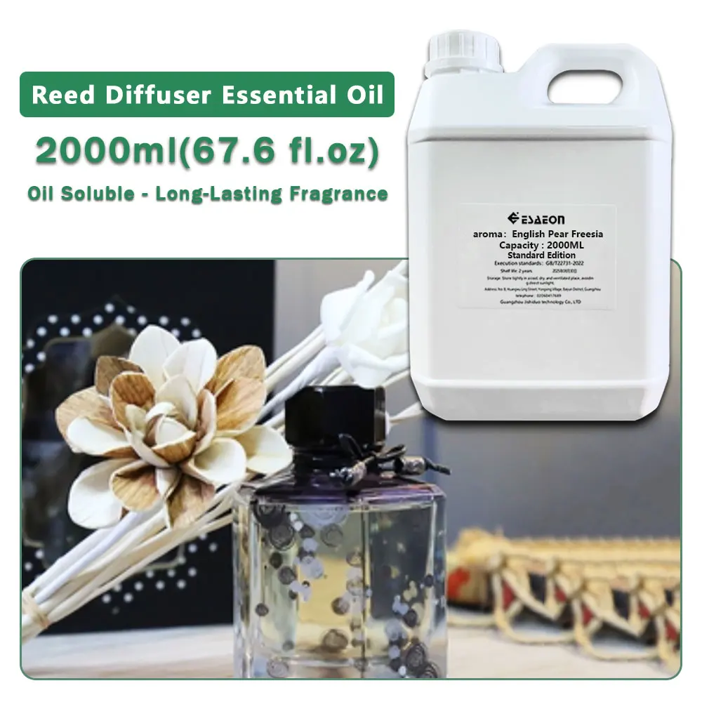 ESAEON Essential Oils - Hotels Home Air Freshene Aromatic Oil, Aroma Reed Diffuser Oil, English Pear Freesia 2000ML (67.6 fl.oz)