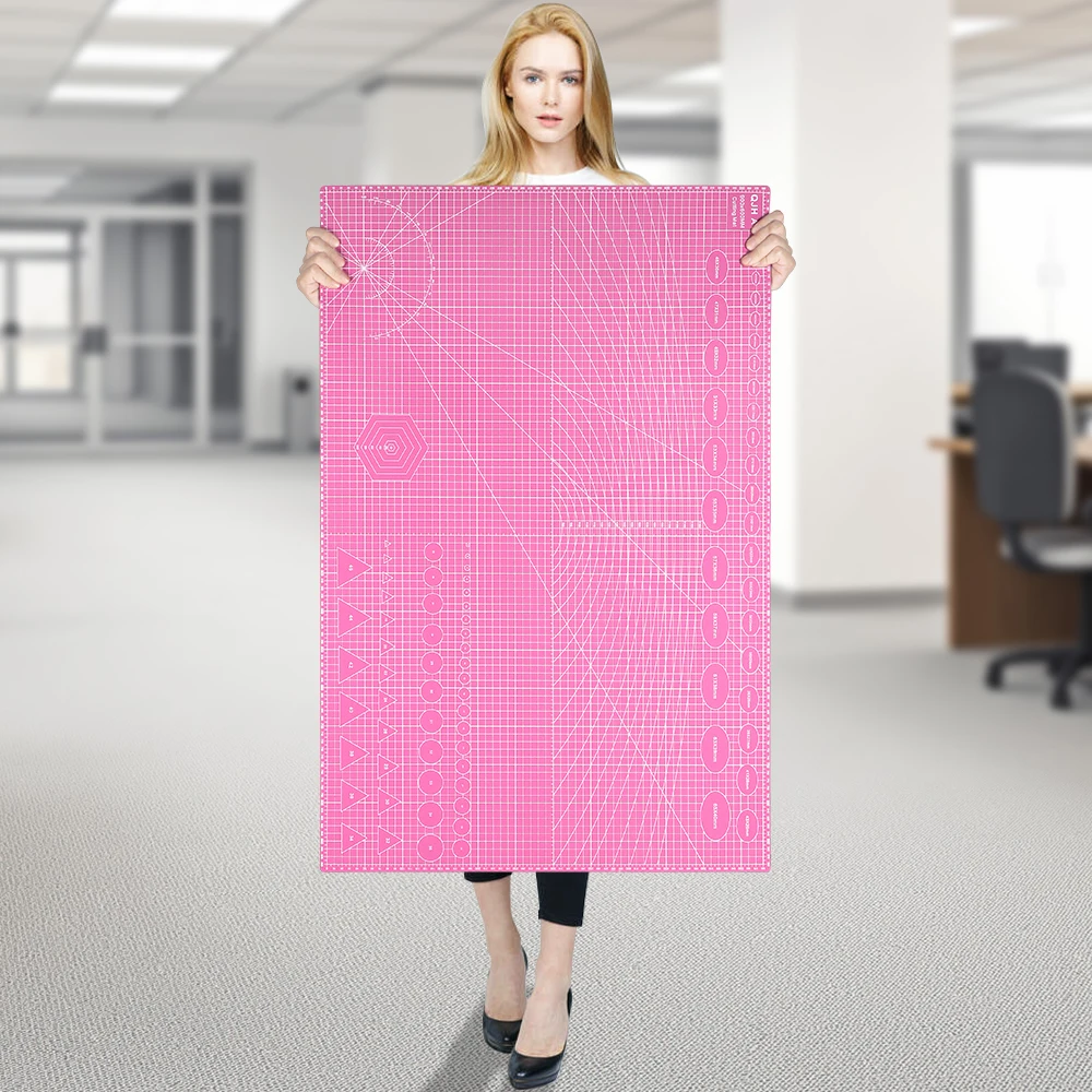 1 Stück A1 47,24x23,62 Zoll Rosa Lila DIY PVC-Schneidematte, Leder-Bastelunterlage, Ideal zum Schneiden von Leder, Schnitzen und Scrapbooking