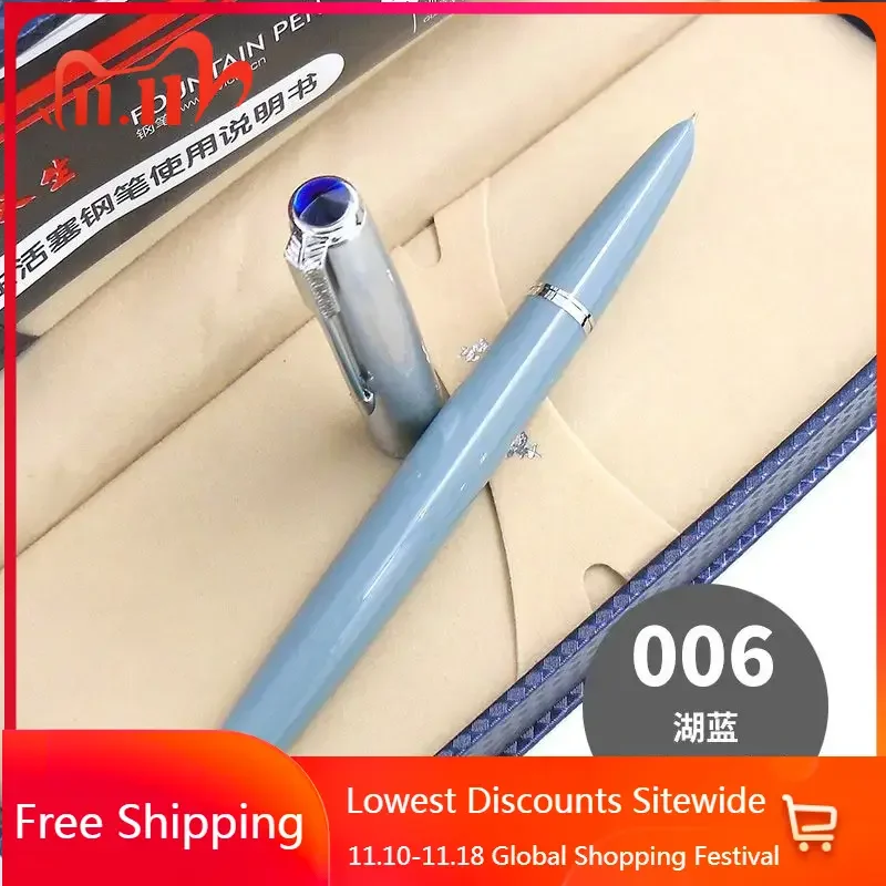 New Wingsung 601 12K Piston Fountain Pen Gold Hooded F0.5mm Nib Ink Pen School Supplies Stationery Writing Calligraphy Pen Gift