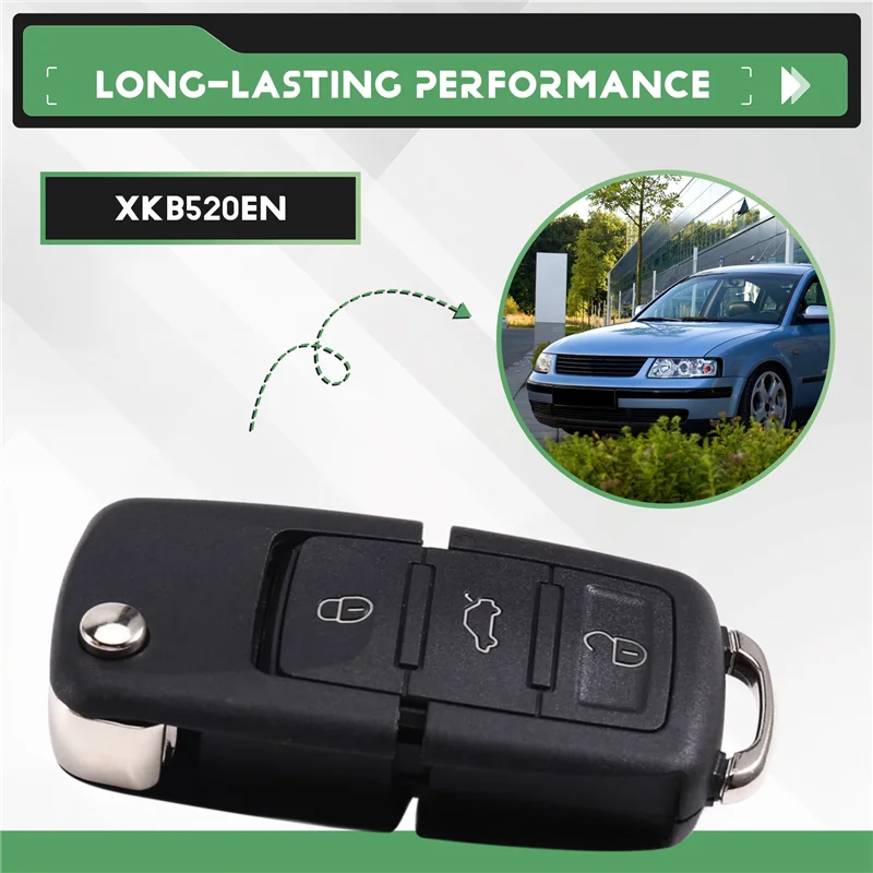 SA2205 XKB520EN Do VW B5 Kluczyk Zdalny Flip 3 Przyciski Druga Generacja Zastępuje XKB501EN Obsługuje Bezprzewodowe Programowanie