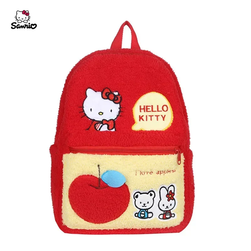 Hello Kitty peluche doppio zaino 2023 nuova borsa da scuola Sanrio studente giapponese Hello Kitty borse da scuola per bambini