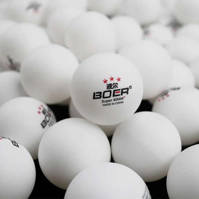 BOER-pelotas de Ping Pong de 3 estrellas, Material ABS de alta elasticidad, sin costuras, 20/50/100 piezas