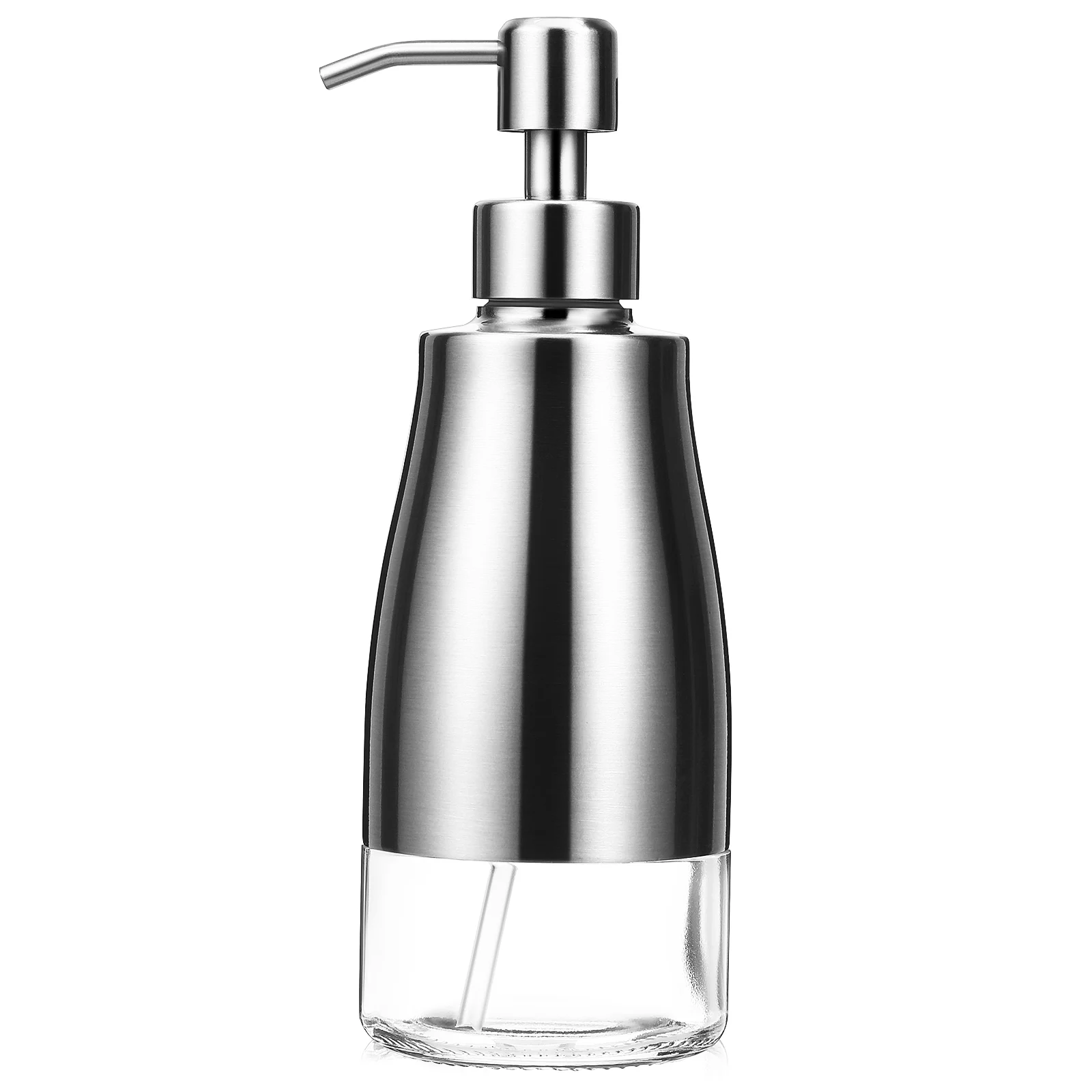 

Soap Dispenser Stainless Steel Hand Soap Dispenser Durable Glass Body Wash Bottle for Kitchen Bathroom Shower Shampoo