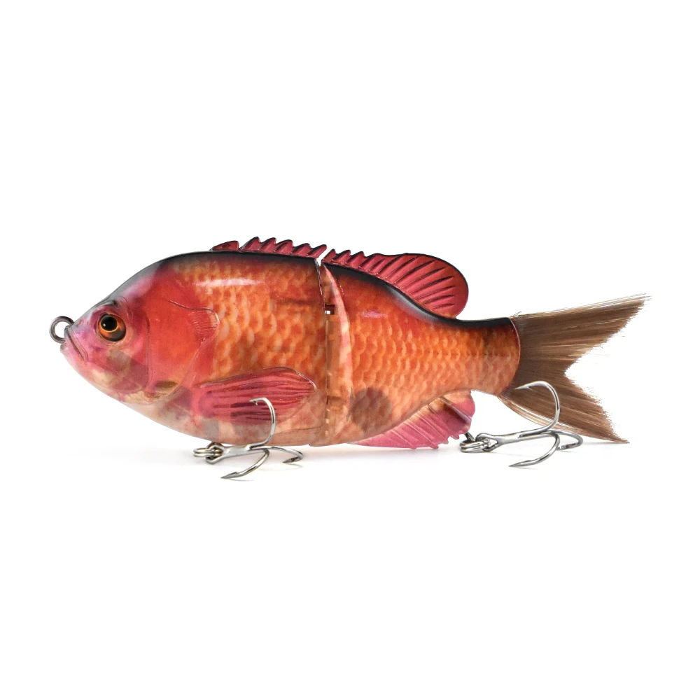 5.5 بوصة Bluegill الأسماك بطيئة غرق الطعم البلاستيك الاصطناعي صيد السمك معدات صيد الأسماك Bluegill الإنزلاق الطعم #4