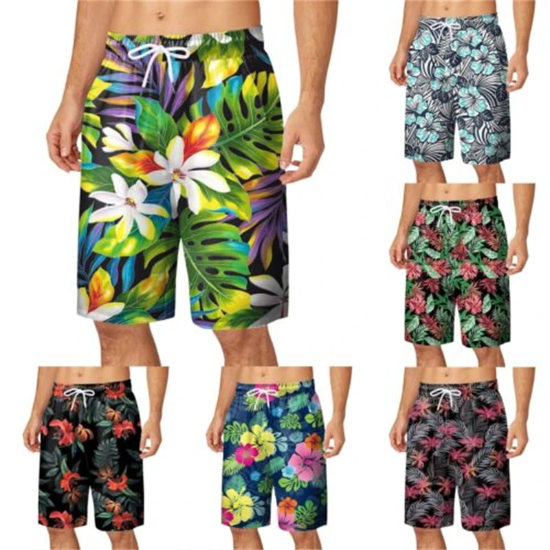 Floral Beach Shorts Fashion 3D Printed Surfing Board Shorts Kids Swimming Shorts Men Trunks Masculina Briefs Gym Trunks Pants