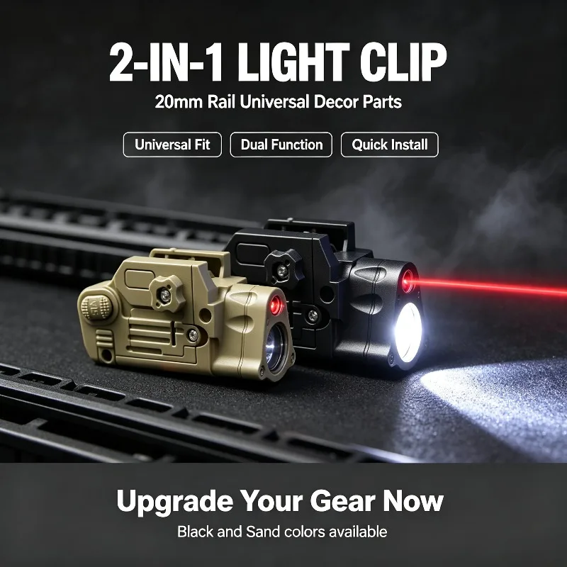 2-in-1 Light Clip Universal 20mm Rail Parts Fit Custom Assembly Hobby Models