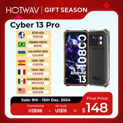 [World Premiere] HOTWAV Cyber 13 Pro 20GB+256GB 6.6'' FHD+ 2K 150LM Flashlight 64MP Android 13 10800mAh 20W Fast Charging Global