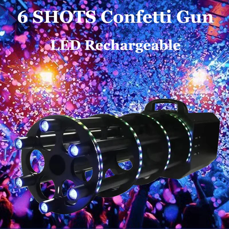 CO2 Rainbow Confetti Machine Cannon RGB LED Color DMX Indoor Confetti Paper Blower Machine for DJ Club Party Stage Shooter Jet