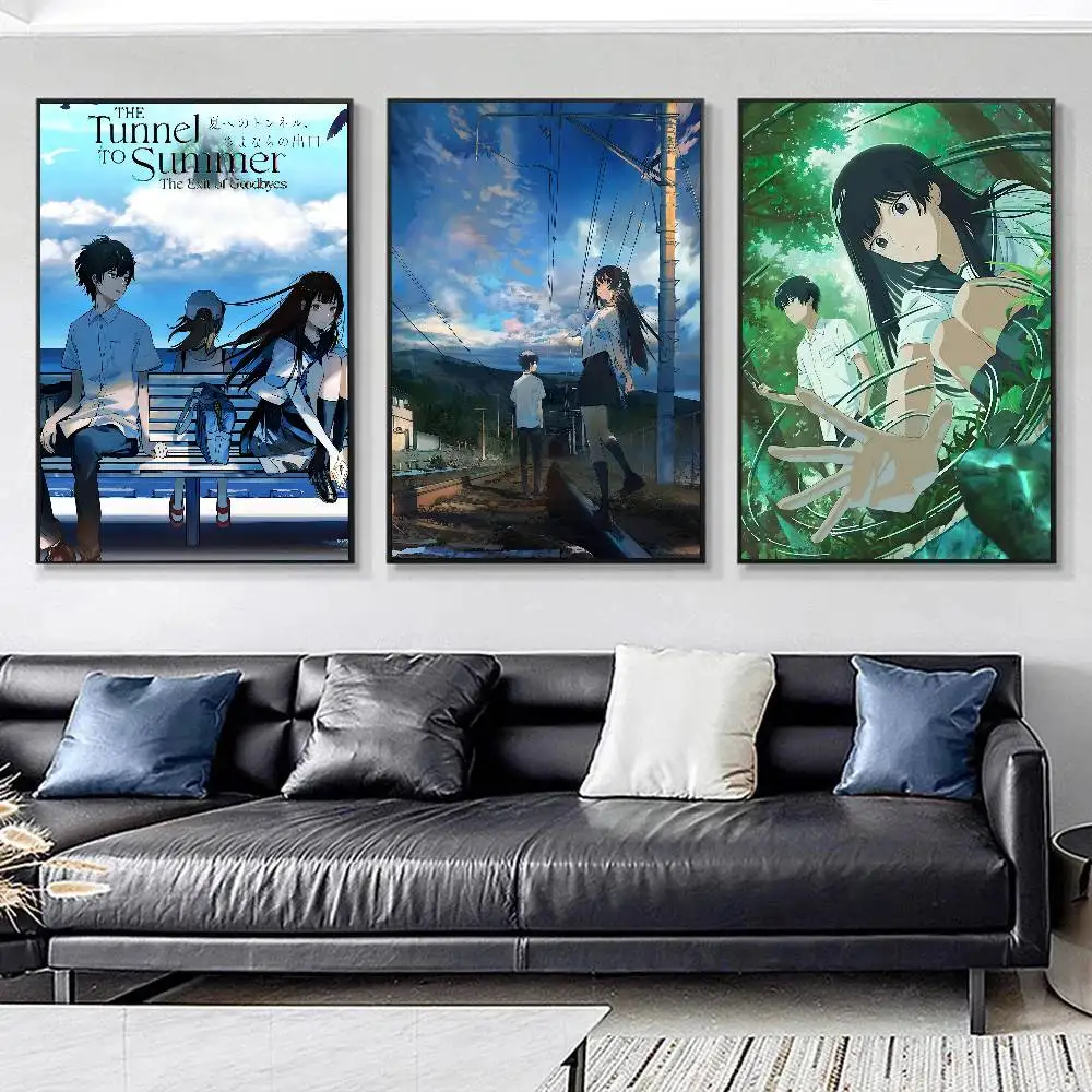 Cartoon Anime Movie The Tunnel to Summer the Exit of Goodbyes Posters HD Print Vintage Wall Art Decor for Home Study Room